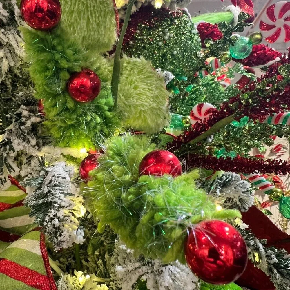 Yarn Christmas Tree Spray Stem Holiday DIY Arrangement Decoration 28 inches